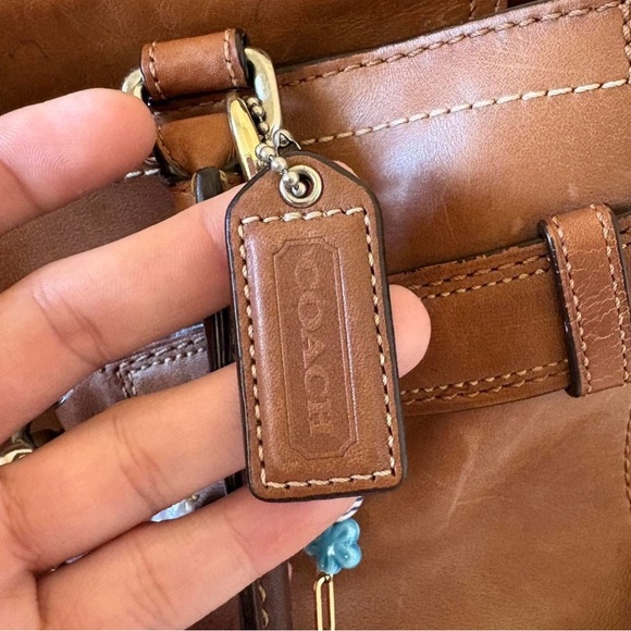 Coach Vintage Brown Leather Satchel Handbag - Picture 5 of 6